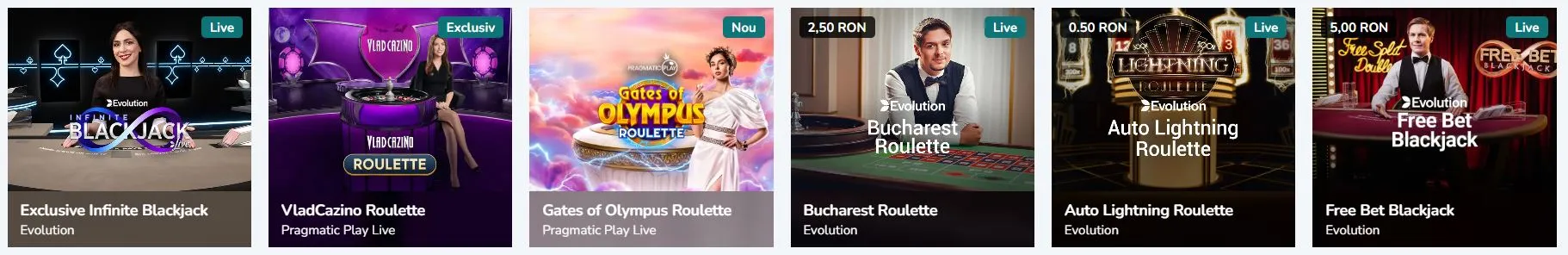 top cazinouri online din România Live casino